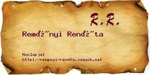 Reményi Renáta névjegykártya